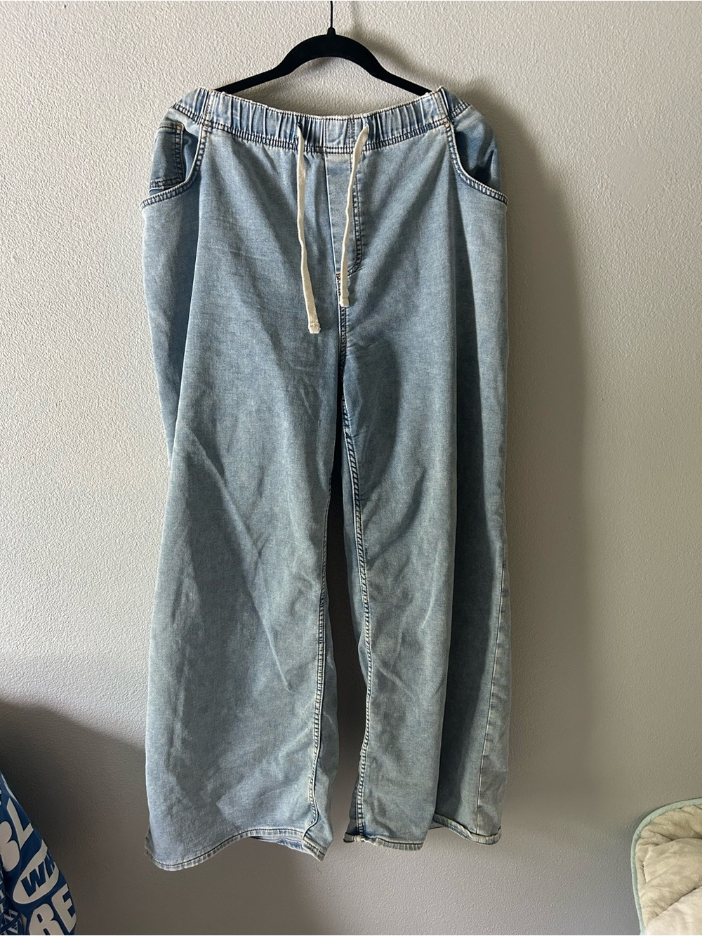 GAP Light Blue Wide Leg Jeans with Drawstring Waist